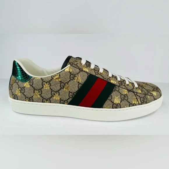Gucci Ace Supreme Canvas Bees Sylvie Men GG Sneakers UK 12.5 - US 13 - EU 46.5 - Picture 10 of 13